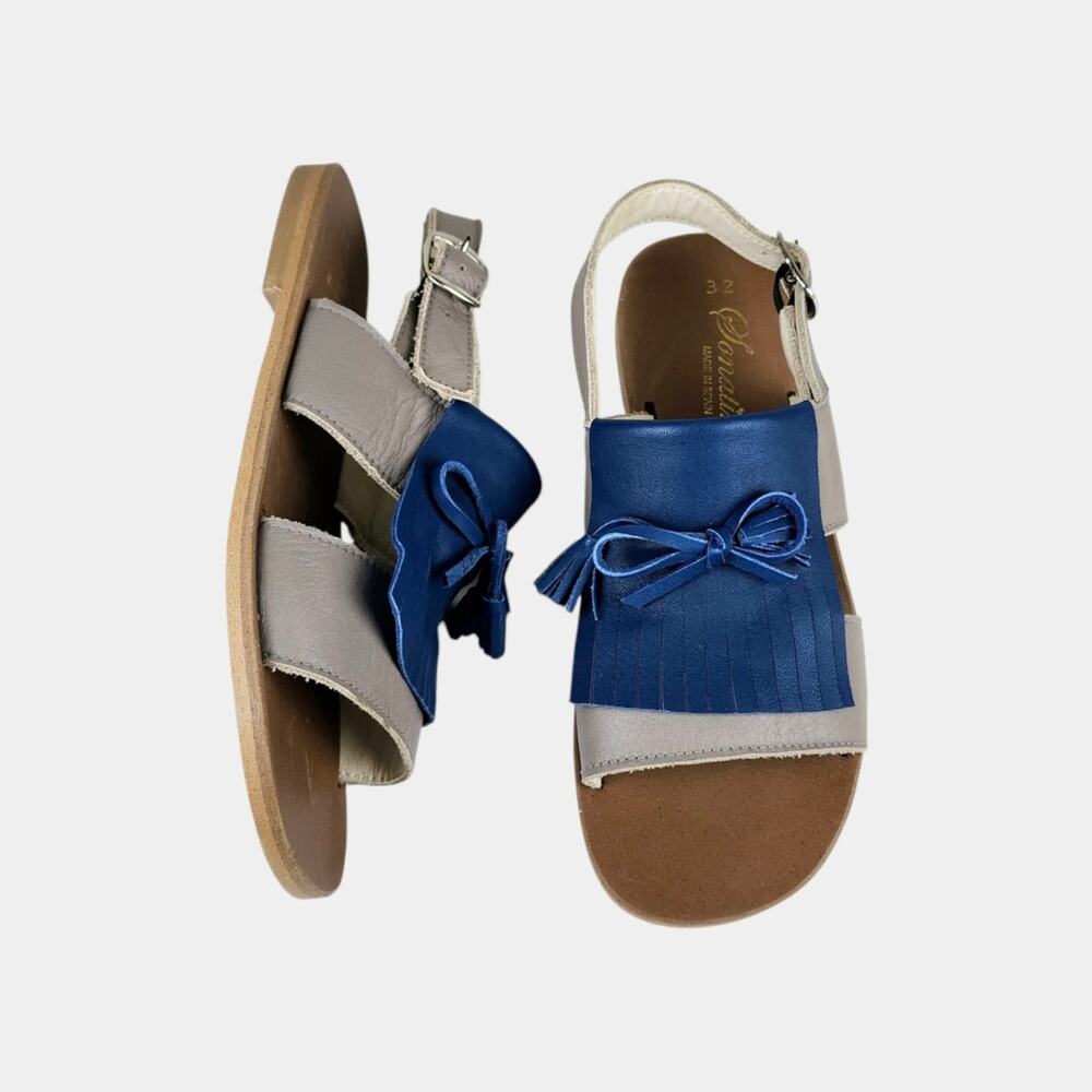Sonatina Sapphire Leather Fringe Sandals